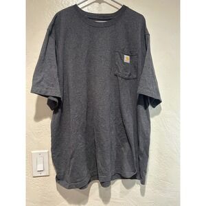 Carhartt Mens K87 Pocket T-Shirt 2XL Charcoal Gray Original Fit Short Sleeve Tee